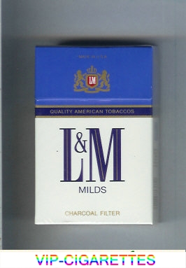 L&M Quality American Tobaccos Milds Charcoal Filter cigarettes hard box