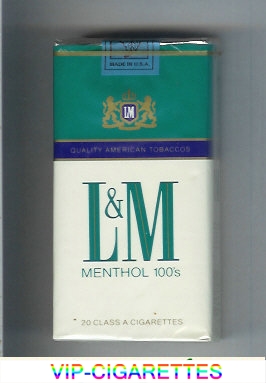 L&M Quality American Tobaccos Menthol 100s cigarettes soft box