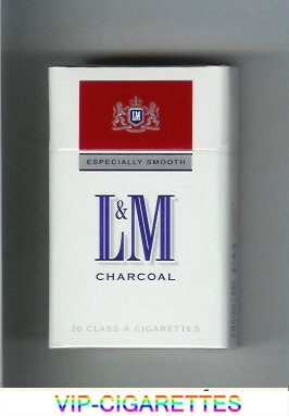 L&M Charcoal Especially Smooth white and red cigarettes hard box