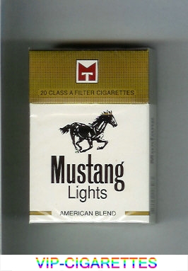 Mustang American Blend Lights cigarettes hard box