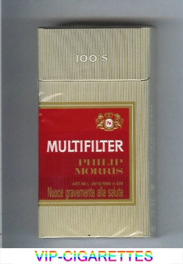 Multifilter Philip Morris 100s cigarettes hard box