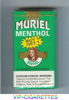 Muriel Menthol Little Cigars 100s cigarettes soft box