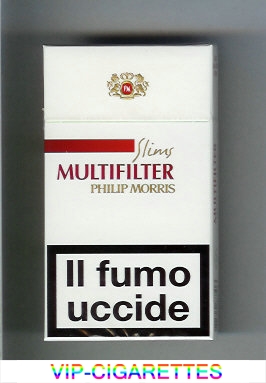 Multifilter Philip Morris Slims 100s white and red cigarettes hard box