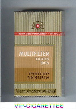 Multifilter Philip Morris Lights 100s cigarettes hard box