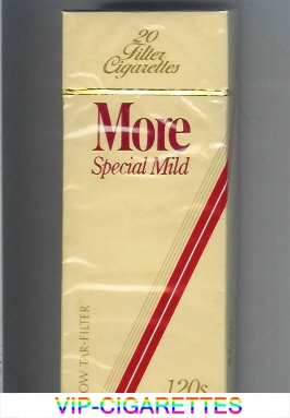 More Special Mild yellow and red 120s cigarettes hard box