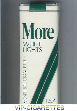 More White Lights Menthol white and green 120s cigarettes soft box