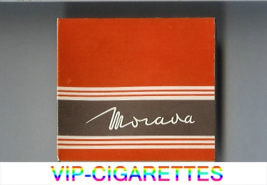 Morava red and brown cigarettes wide flat hard box