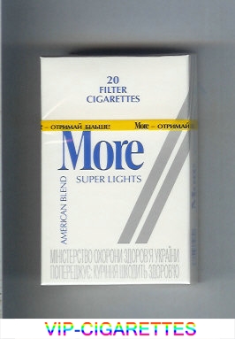 More Super Lights American Blend cigarettes hard box