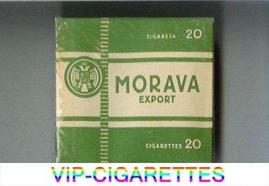Morava Export white and green cigarettes wide flat hard box