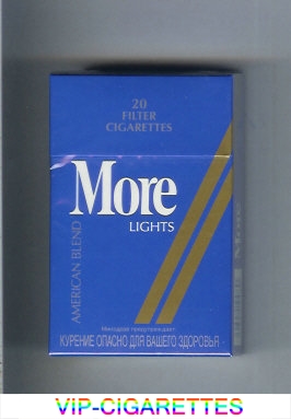 More Lights American Blend blue and gold cigarettes hard box