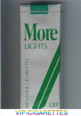 More Lights Menthol grey and green 120s cigarettes soft box