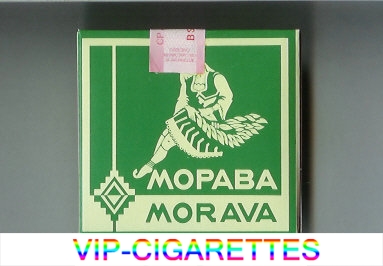 Morava Morava green and white cigarettes wide flat hard box