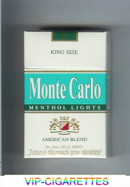 Monte Carlo Menthol Lights American Blend Cigarettes hard box