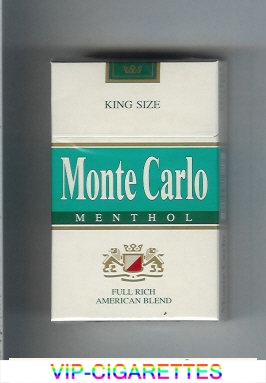 Monte Carlo Menthol Full Rich American Blend Cigarettes hard box