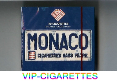 Monaco Cigarettes Sans Filtre blue wide flat hard box