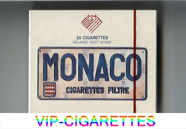 Monaco Cigarettes Filtre white wide flat hard box