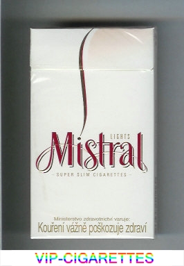 Mistral Lights Super Slim 100s cigarettes hard box