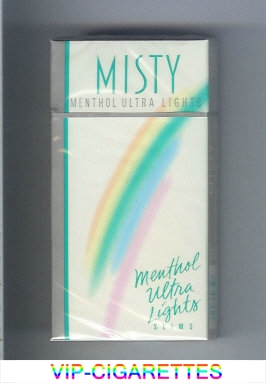 Misty Menthol Ultra Lights Slims 100s cigarettes hard box