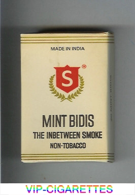 Mint Bidis white and red cigarettes hard box