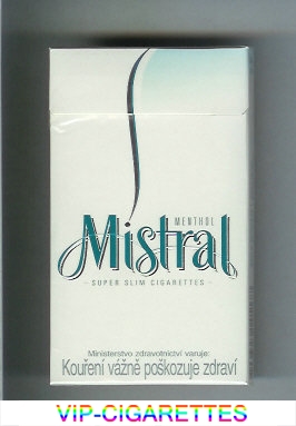 Mistral Menthol Super Slim 100s cigarettes hard box