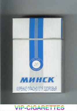 Minsk Legkie white and blue cigarettes hard box