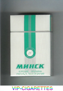 Minsk Legkie Menthol white and green cigarettes hard box