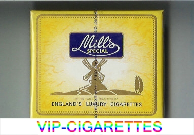 Mills Special cigarettes wide flat hard box