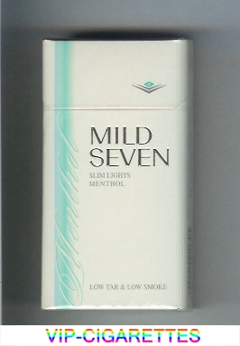Mild Seven Slim Lights Menthol 100s cigarettes hard box