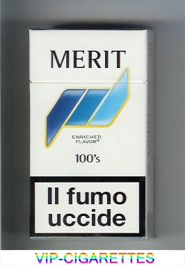Merit 100s white and blue cigarettes hard box