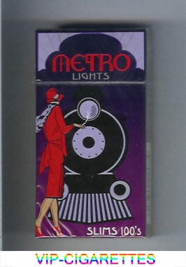 Metro Lights Slims 100s cigarettes hard box