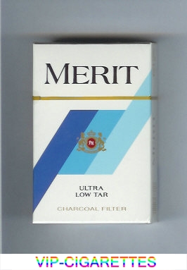 Merit white and blue cigarettes hard box