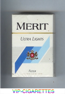 Merit Ultra Lights cigarettes hard box