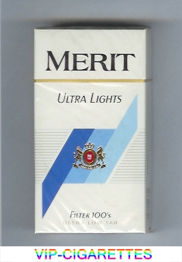 Merit Ultra Lights Filter 100s cigarettes hard box