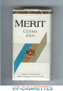 Merit Ultima 100s white cigarettes soft box