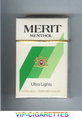 Merit Menthol Ultra Lights cigarettes hard box