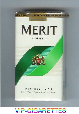 Merit Lights Menthol 100s cigarettes soft box