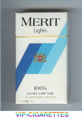 Merit Lights 100s cigarettes hard box