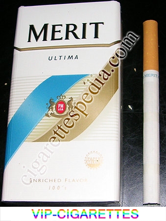 Merit Ultima 100s cigarettes hard box