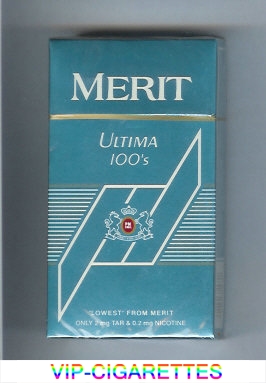 Merit Ultima blue 100s cigarettes hard box