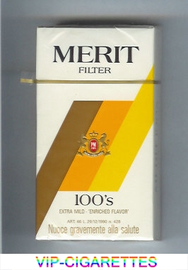 Merit Filter 100s cigarettes hard box