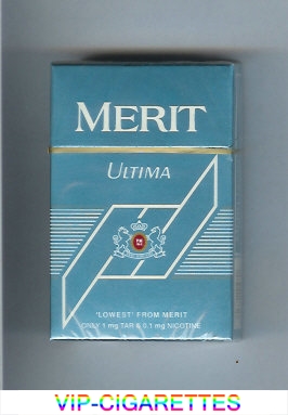 Merit Ultima blue cigarettes hard box
