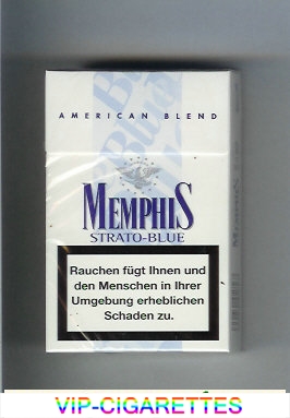 Memphis Strato-Blue American Blend cigarettes hard box