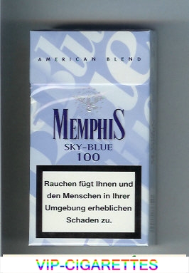 Memphis Sky-Blue 100s American Blend cigarettes hard box