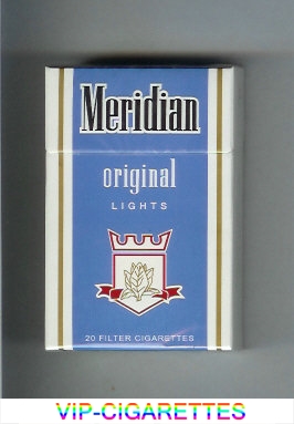 Meridian Original Lights cigarettes hard box