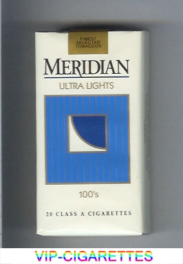 Meridian Ultra Lights 100s cigarettes soft box