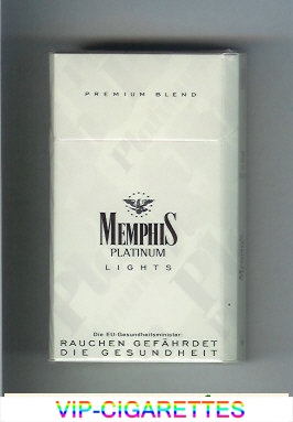 Memphis Platinum Lights 90s Premium Blend cigarettes hard box