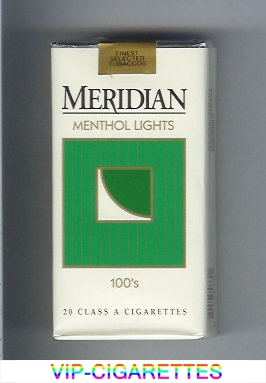 Meridian Menthol Lights 100s cigarettes soft box