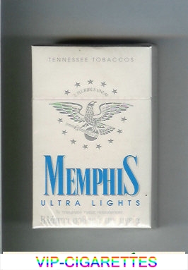 Memphis Ultra Lights Tennessee Tobaccos cigarettes hard box