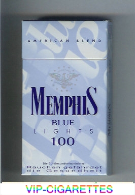 Memphis Blue American Blend Lights 100 cigarettes hard box