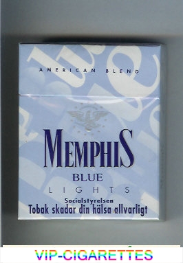 Memphis Blue American Blend Lights 25 cigarettes hard box